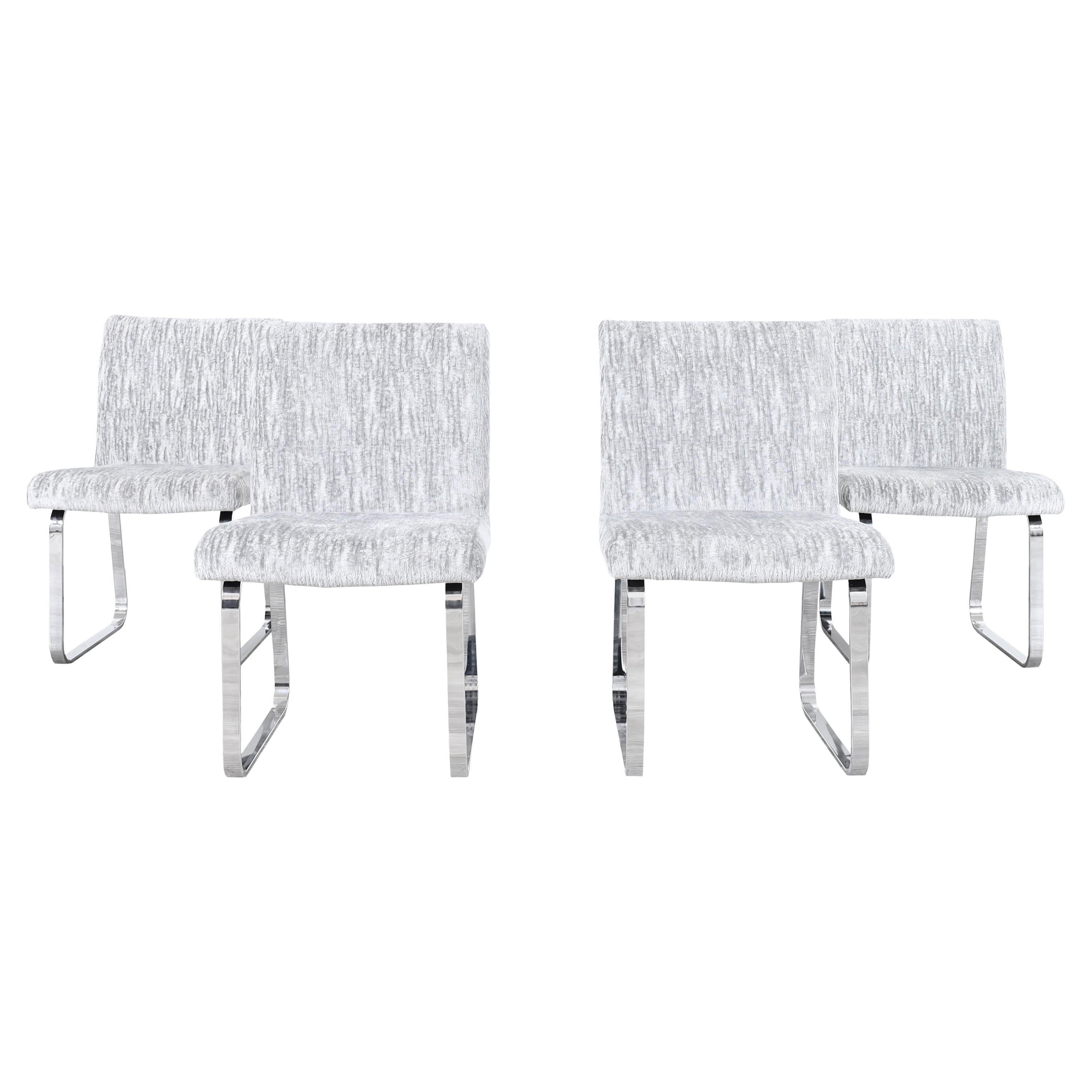 Vintage Chrome Dining Chairs by Design Institute of America