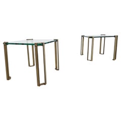 Pair of Peter Ghyczy T24 Pioneer Brass Side Tables