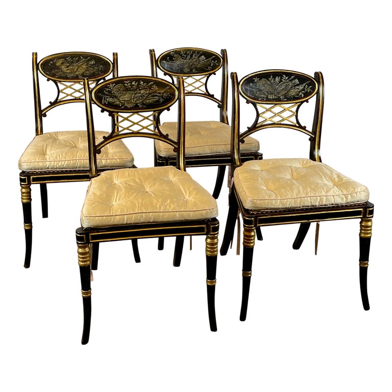 Set of Four Early 19th Century Regency Dining Chairs For Sale
