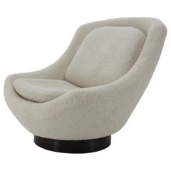 1970s Shell Lounge Chair in Bouclé Upholstery