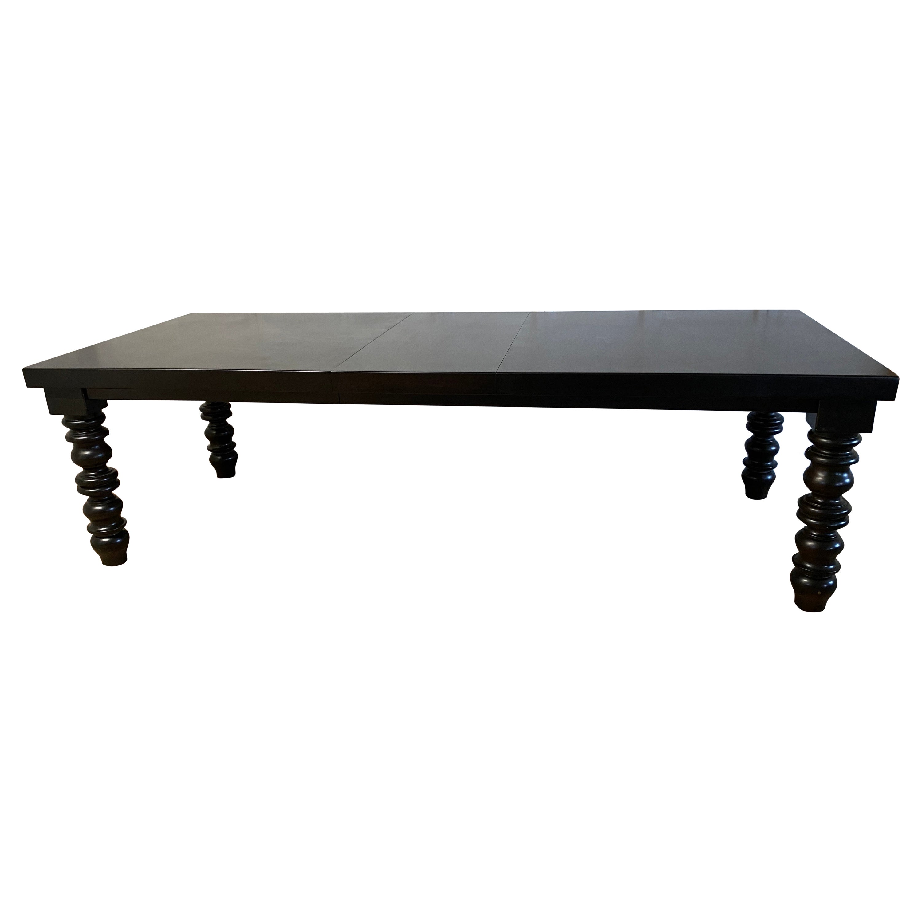 Drexel Dining Table with Oversize Turned Legs For Sale