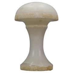 Retro Mid-Century Modern Mushroom Shaped Alabaster Table Lamp, Italy, 1950s