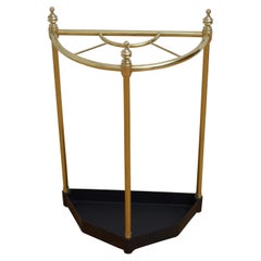 Vintage Brass Demi Lune Umbrella Stand
