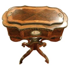 Antique "Planter" Cabinet Table Mahogany Walnut Veneer, Late 19th Century France