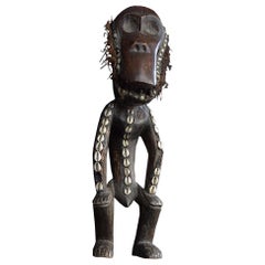 Mid-20th Century Hand Crafted Congo Carved Monkey Figure