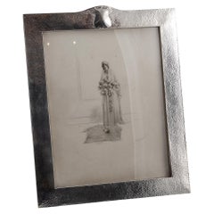 Großer Fotorahmen aus massivem Silber des 20. Jahrhunderts, um 1907, Arts and Crafts
