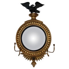 19th C. Federal Carved Gilt Wood Eagle Mirror