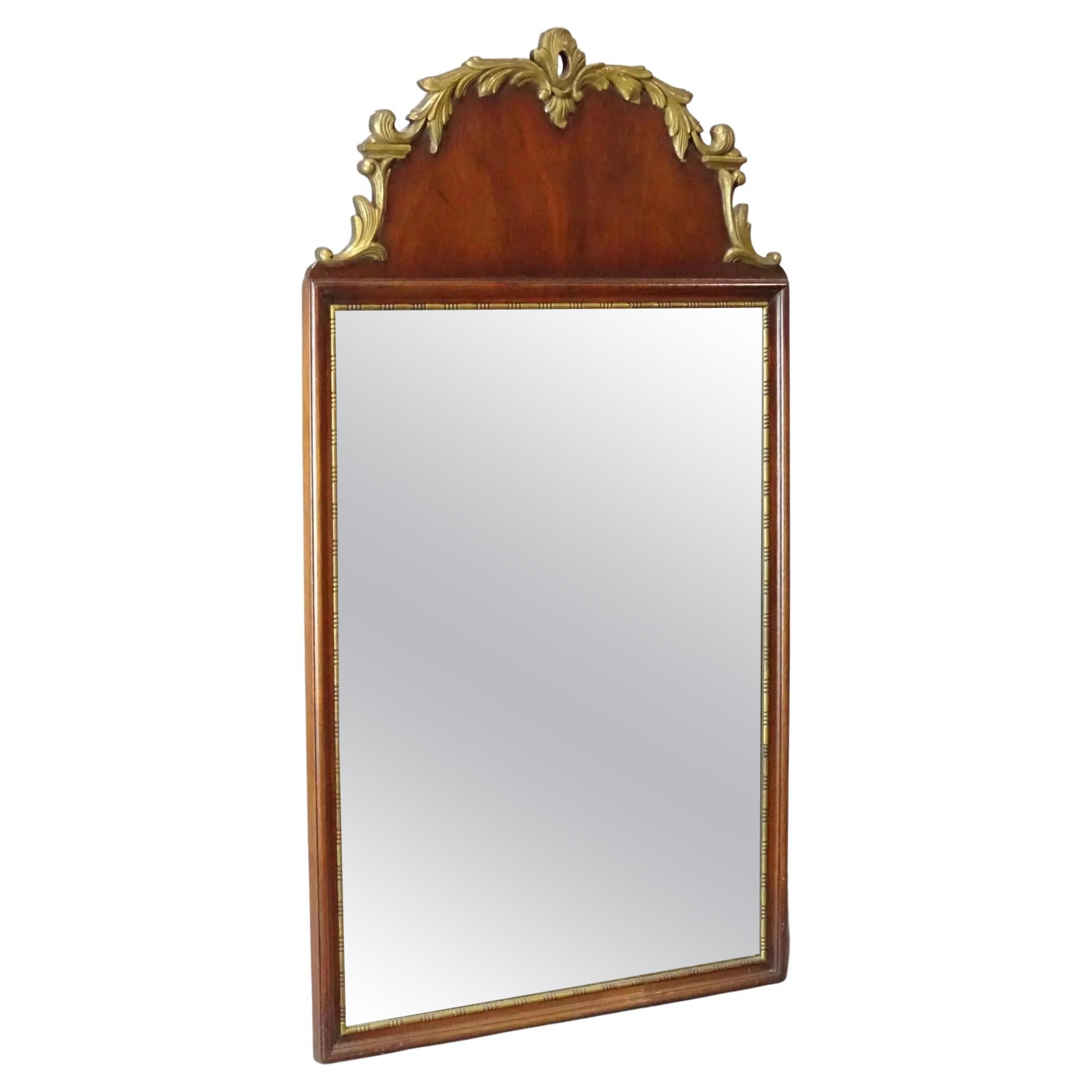 Vintage Mahogany Queen Anne Style Mirror For Sale