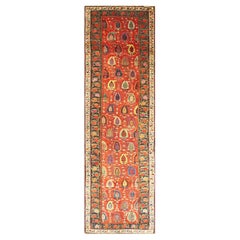 Tapis de couloir tribal caucasien ancien en Karabagh