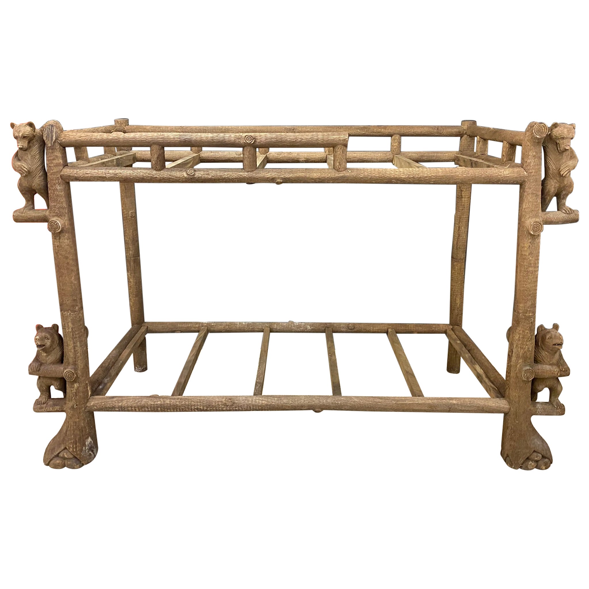 Black Forest Style Carved Wooden Bunk Beds  For Sale