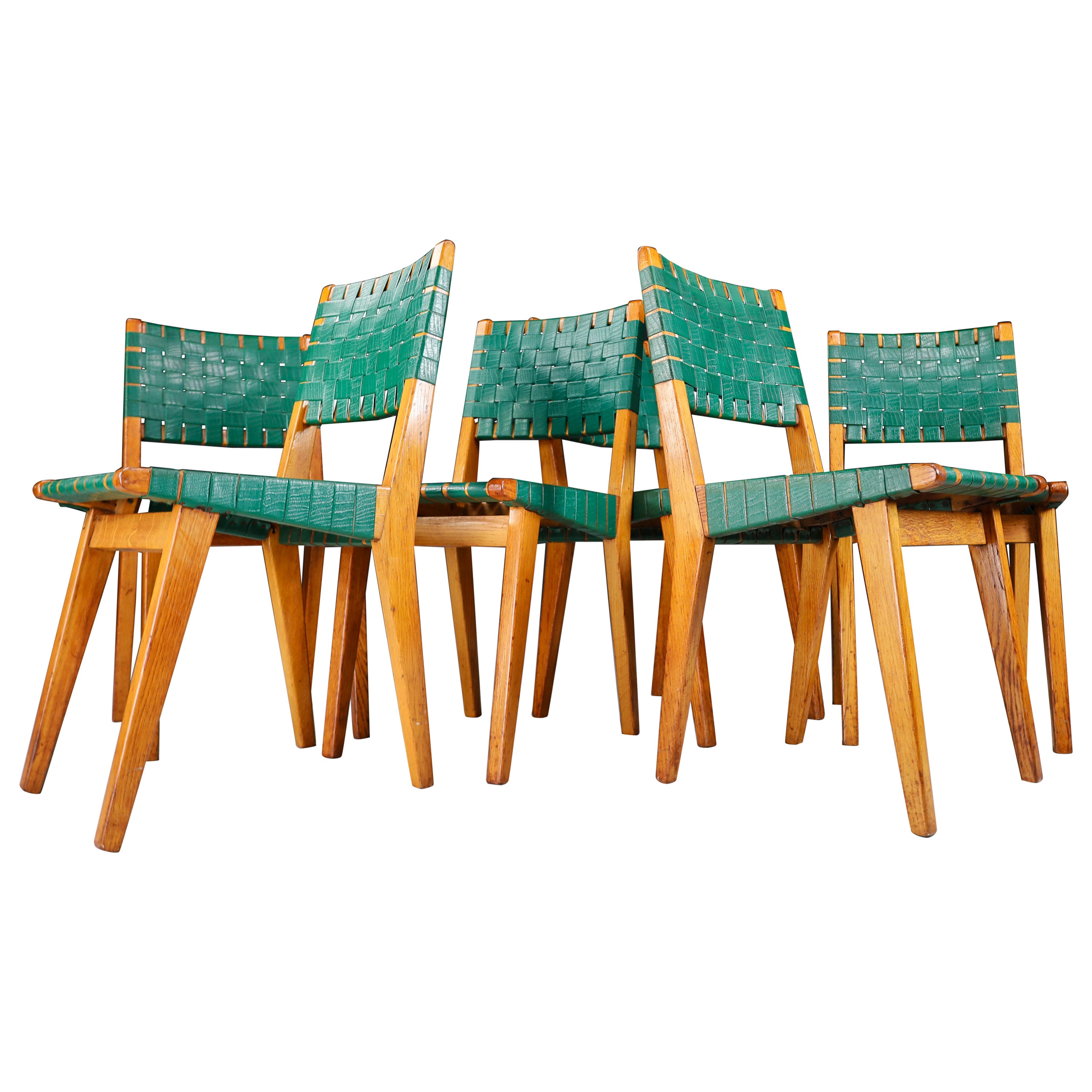 Pair of Six Jens Risom Side/Dining Room Chairs Model 666 for Walter Knoll 1950s