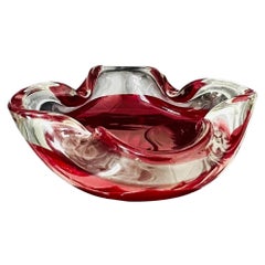 Mid-Century Modern Murano Glass Bowl or Ashtray in Red, Italy, c. 1960's