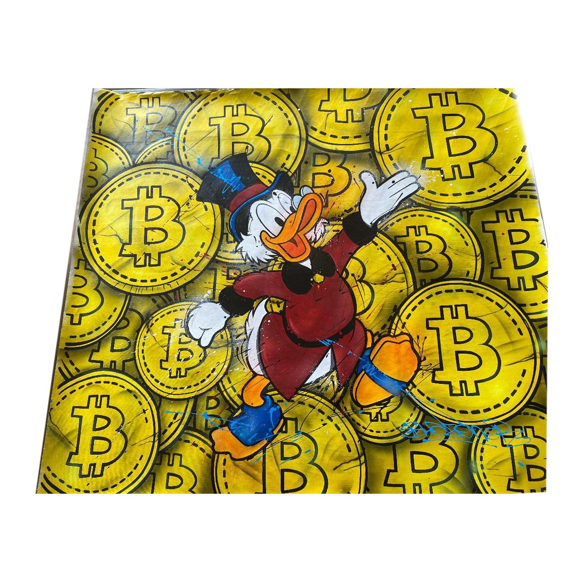 Graffiti Art Love Uncle Scrooge & Bitcoin by Blazoon, 'French Graffiti Artist'