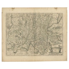 Antique Map of the Region of Bresse by Janssonius, 1657