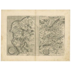 Antique Map of the Region of Calais and The Vermandois Region by Ortelius