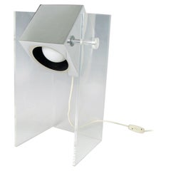 Gino Sarfatti Style Multi Adjustable Lucite Box Table Lamp Table Lamp