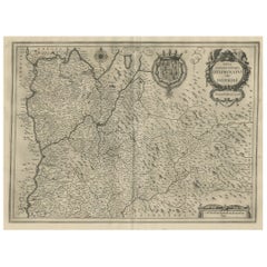 Antique Map of the Region of Dauphiné by Janssonius, 1657