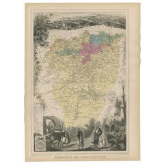 Antique Map of the Province of Constantine, Algeria by Migeon, 1880