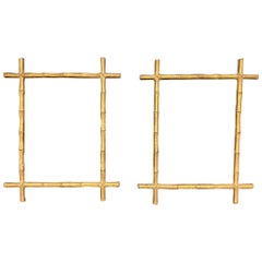 2 Frames in Gilded Stuccoed Wood, Decorated in Imitation of Bamboo, Late 19th