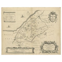 Antique Map of the Region of Ferwerderadeel by Schotanus, 1664