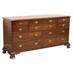 CRAFTIQUE Solid Mahogany Chippendale Style Triple Dresser W/ Ogee Feet