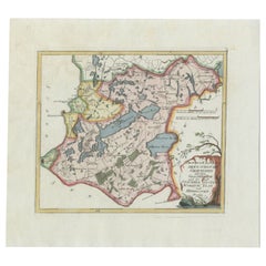Antike Karte der Region Gaasterland, Friesland, Niederlande, 1791