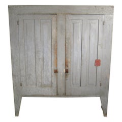 Antique Primitive Cupboard Two-Door Farm House Jelly Rustic 19th Century