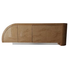 Post Modern Italian Lacquered Burl Credenza