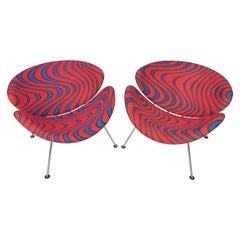 Retro Set of Orange Slice Chairs by Pierre Paulin for Artifort, 1980s