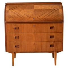 Retro Scandinavian Teak Secretary Desk by Egon Ostergaard