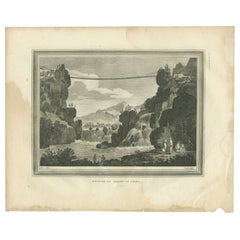 Antique Print of the Luding Bridge by Scott, c.1830