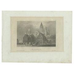 Antique Print of the Mainz Cathedral by Meyer, 1837