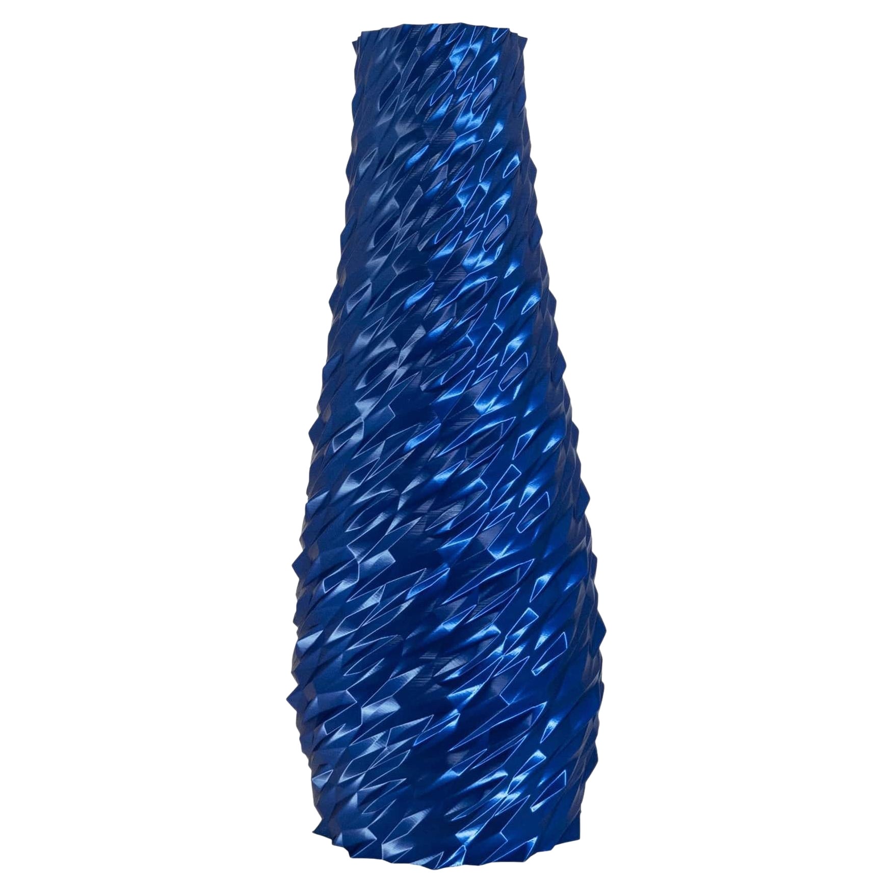 Dragonskin, Blue Contemporary Sustainable Vase-Sculpture For Sale