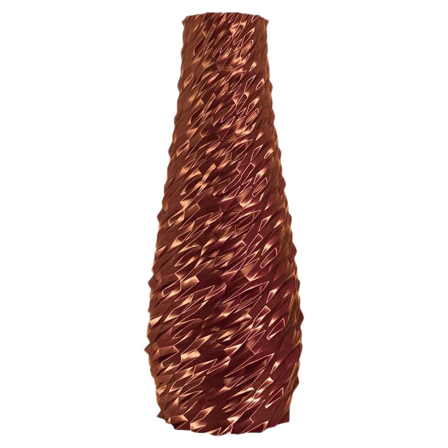 Dragonskin, Copper Contemporary Sustainable Vase-Sculpture For Sale