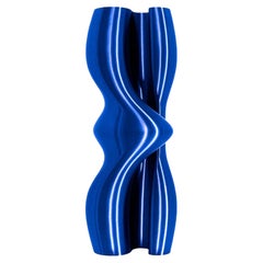 Vase-sculpture contemporain durable bleu « Feeling » (émotionnel)