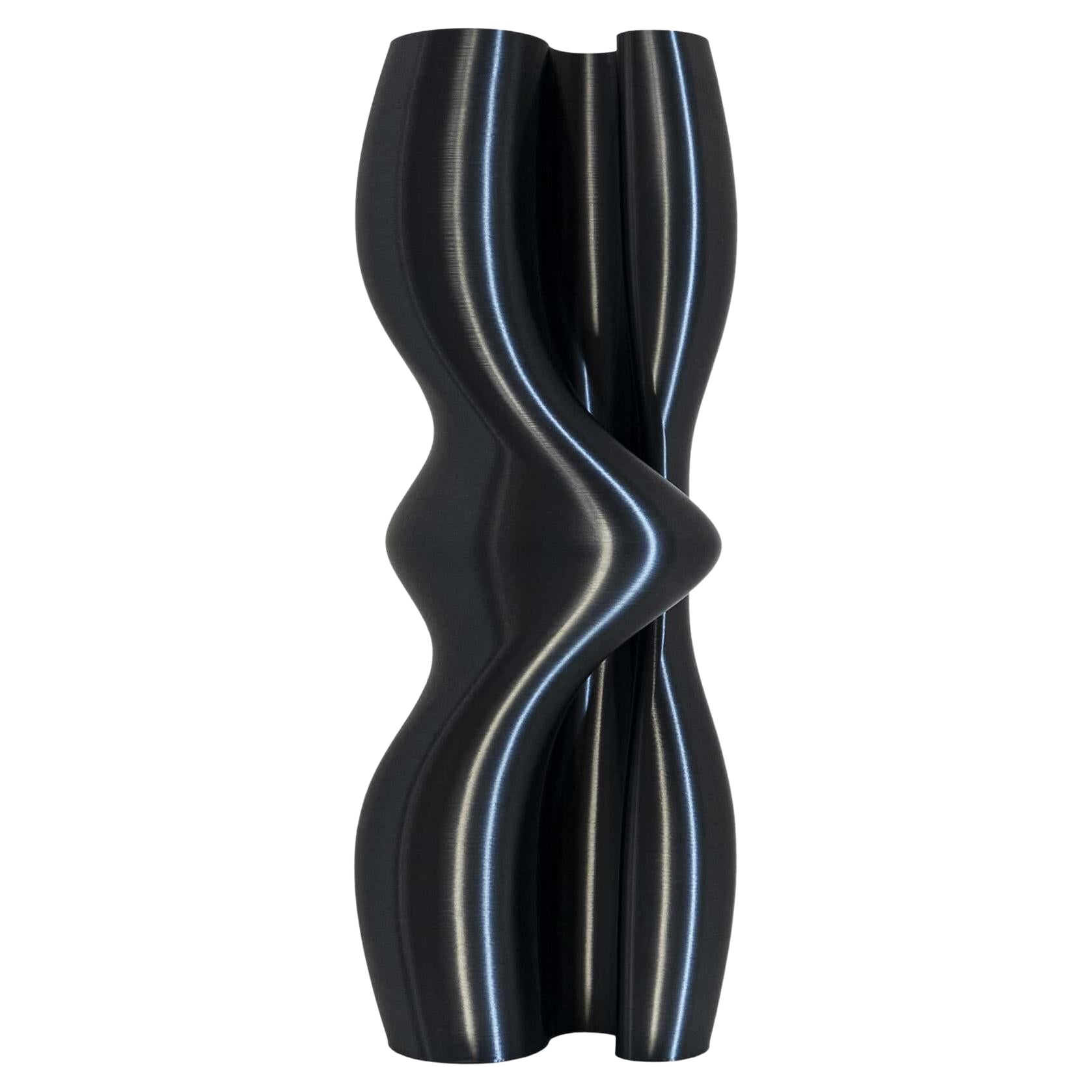 Vase-sculpture contemporain noir « Feeling » durable