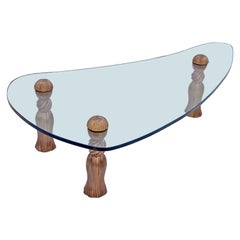 Arthur Court Biomorphic Glass Tassel Coffee Table