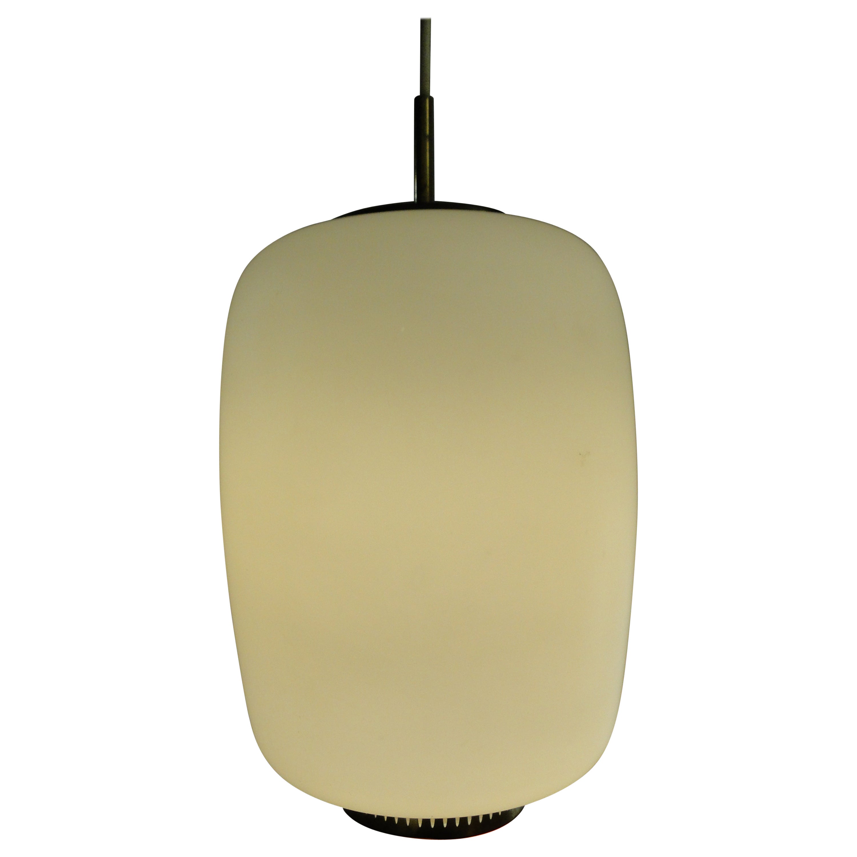 Bent Karlby for Lyfa Vintage Xl Brass & Glass Bernadette Pendant Lamp   For Sale