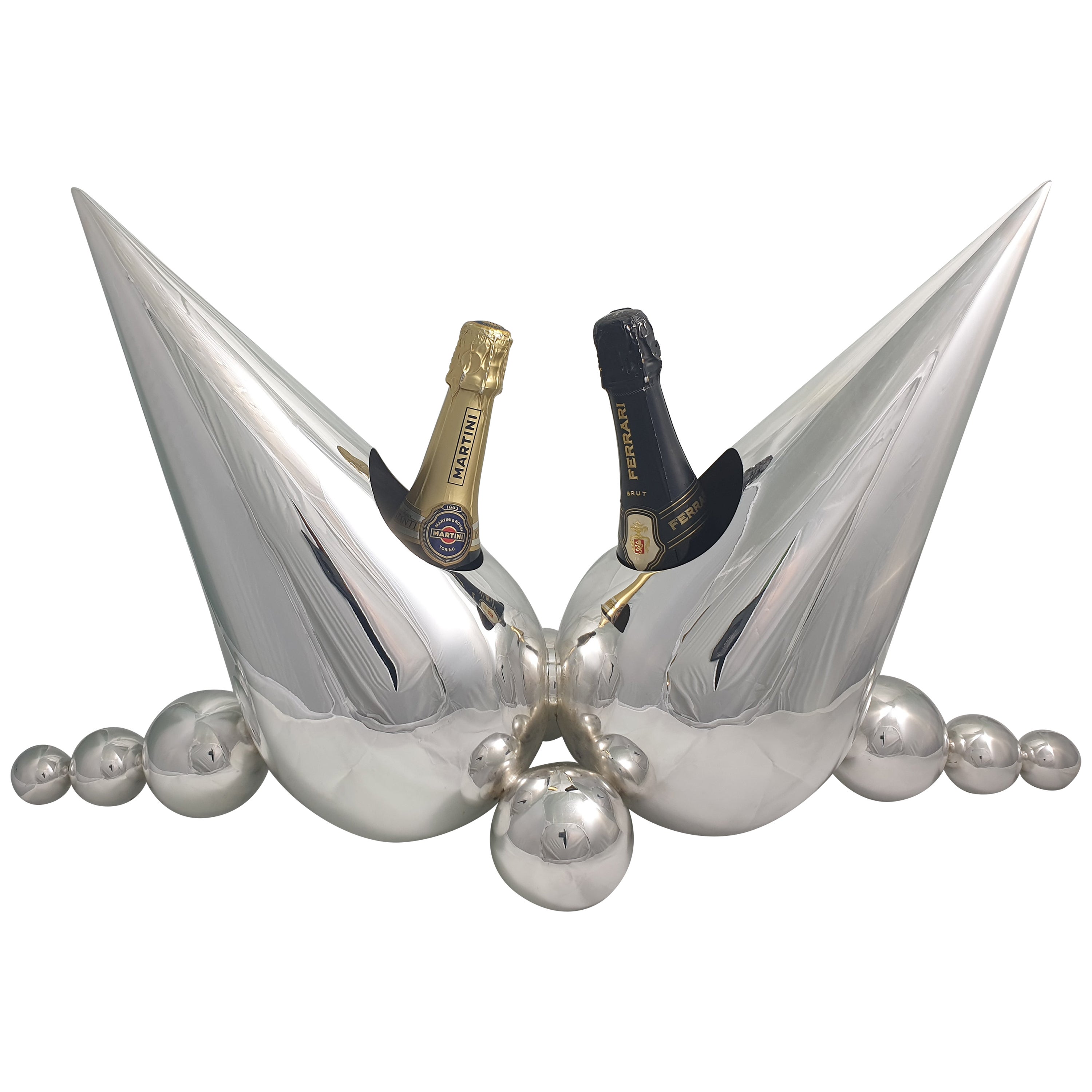 20th Century Art Deco Silver Wine Cooler by Luigi Diani Milan, Italy