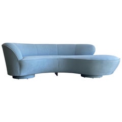 Vladimir Kagan for Directional Serpentine Cloud Sofa with Lucite Support