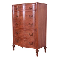 Widdicomb French Regency Louis XVI Burled Walnut Highboy Dresser, Circa 1920s