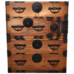 20th Century Japanese Tansu Chest in Two Parts