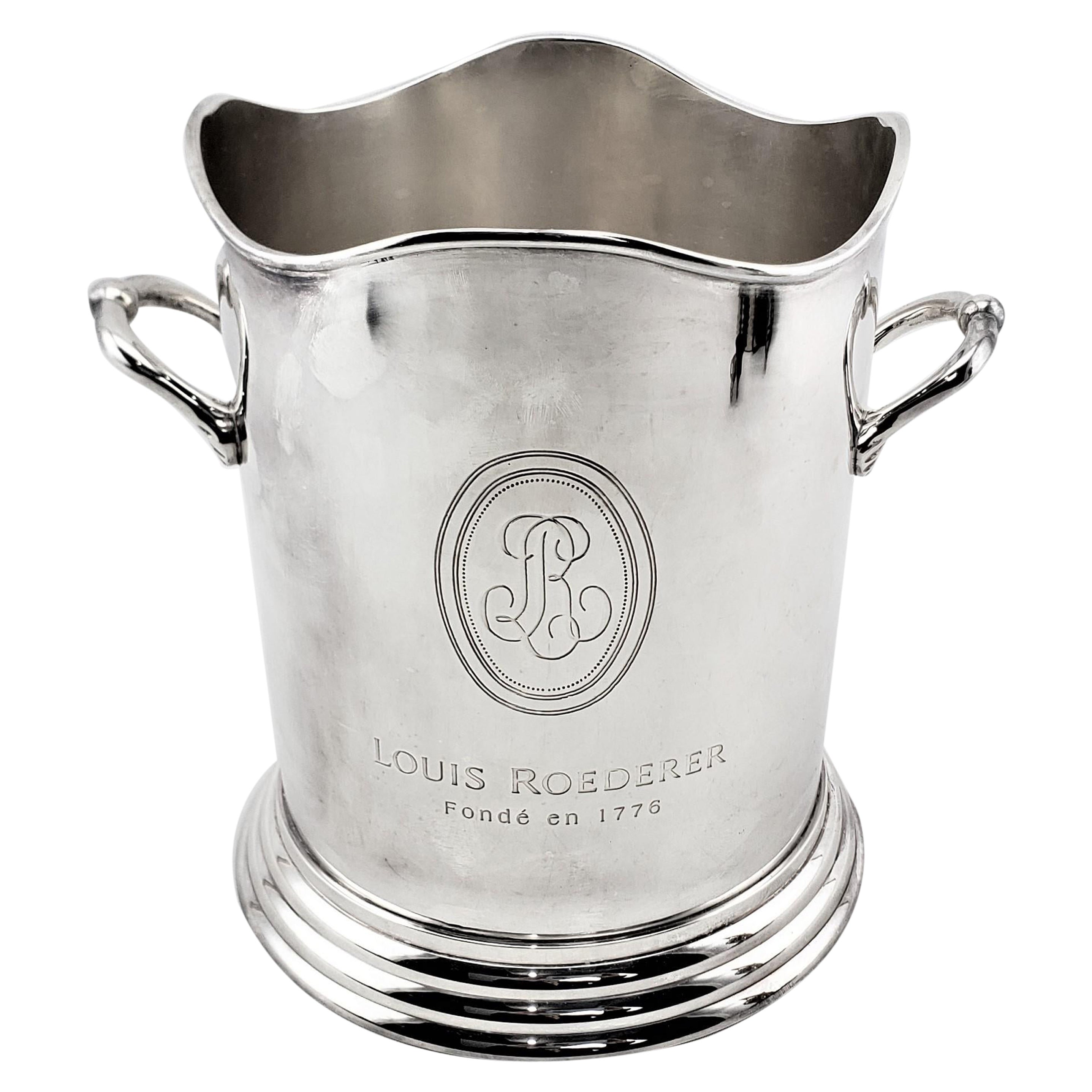 Louis Roederer Commemorative Mid-Century Era Chrome Plated Champagne Bucket For Sale