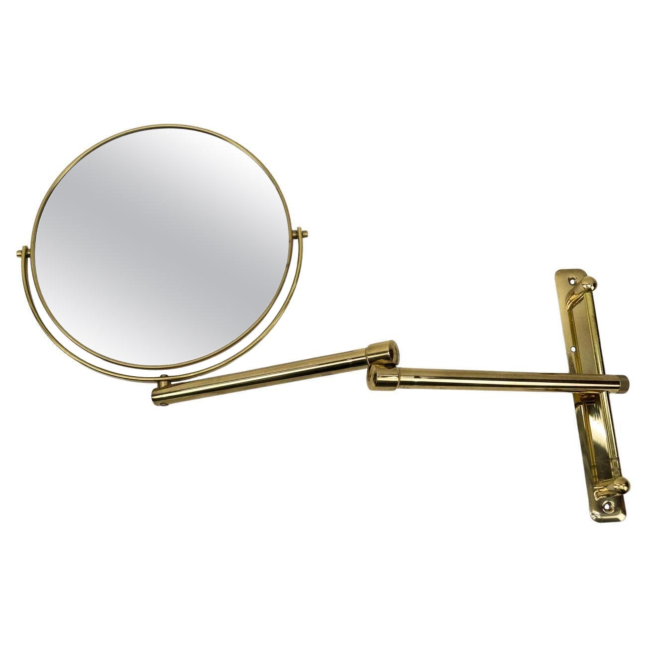 Swivel Brass Wall Mirror / Makeup Mirror, 1960s Austria For Sale