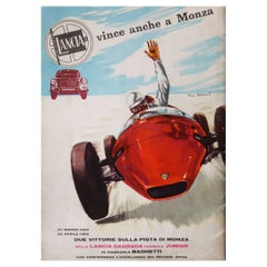 Original Vintage Motor Car Racing Poster, Pino Barale, 1960