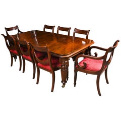 Used Early Victorian Extending Dining Table by Gillows 19th C & 8 Chairs