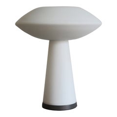 Egoluce Italian Murano Glass White Table Lamp 1980s