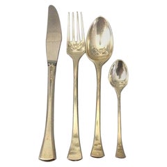 Hans Hansen Sterling Silver Flatware Set Kristine for 6 Persons 24 Pieces
