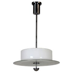 Hängeleuchte aus Chrom und Glas im Bauhaus-Stil, 1940er Jahre
