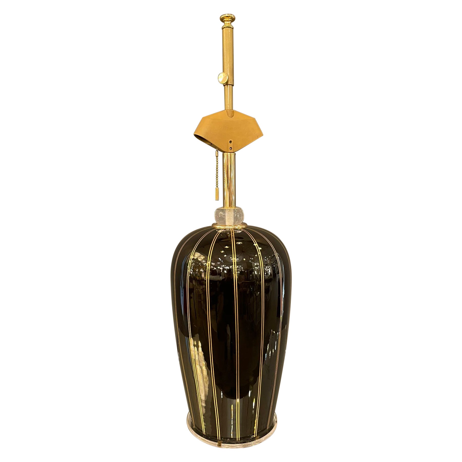 Übergroße Lampe aus schwarzem Muranoglas, Italien 1960er Jahre